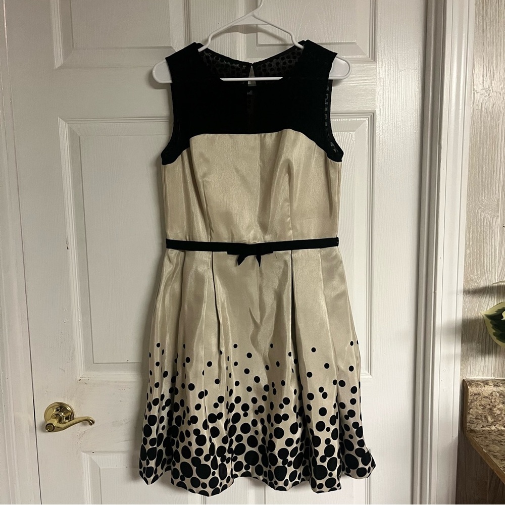 Taylor Dress with Polka Dots and Mesh Top - Size 10